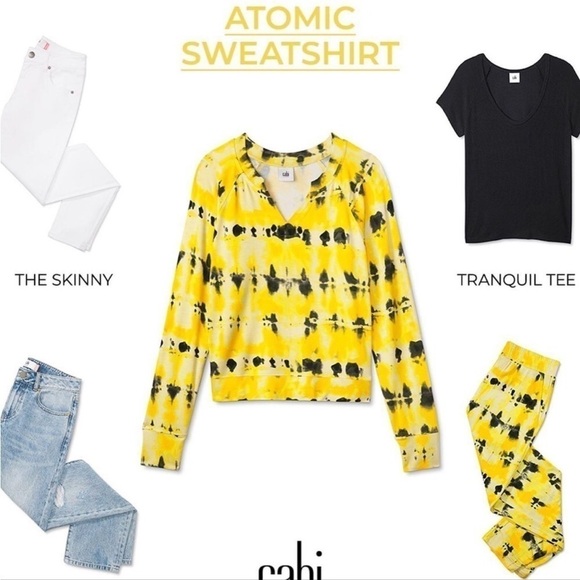 CABI Atomic Set Sweatshirt & Joggers Tye Dye Butter Soft French Terry Sz S Pants - Picture 16 of 16